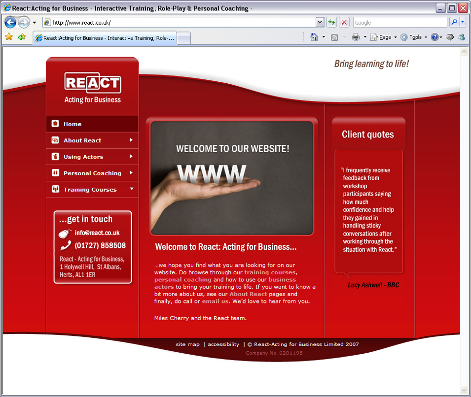 React homepage